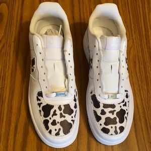 Nike Air Force 1  “cow print” sneakers.
